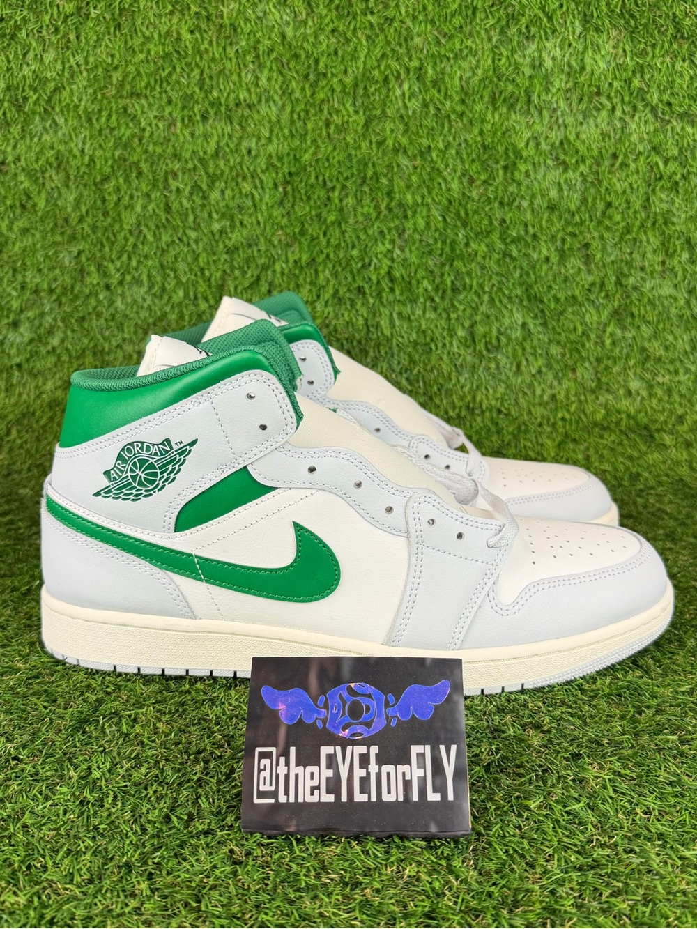 NEW Nike Air Jordan 1 Mid Summit White Lucky Green DQ8426-142 Men’s Size 14